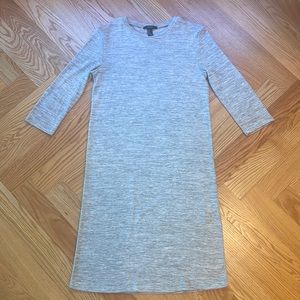 Heather gray, knee-length dress with 3/4 sleeves from Forever 21, size M